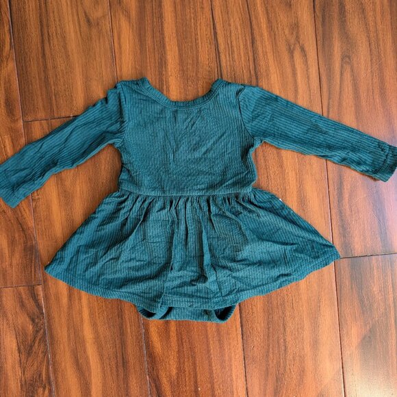 Little Sleepies Ribbed Emerald Twirl Dress, 0-3m EUC - Picture 1 of 4